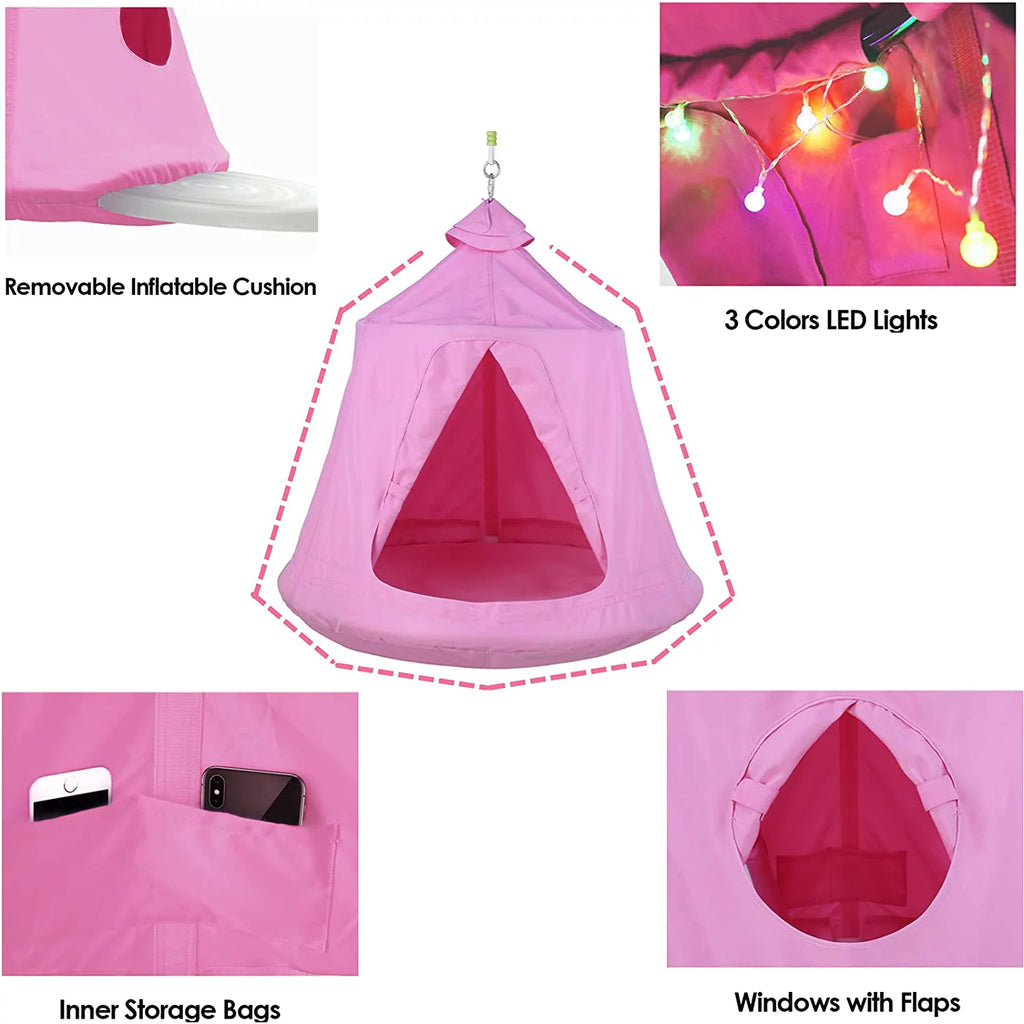 Pink Hanging Hammock Chair with Steel Stand G80558