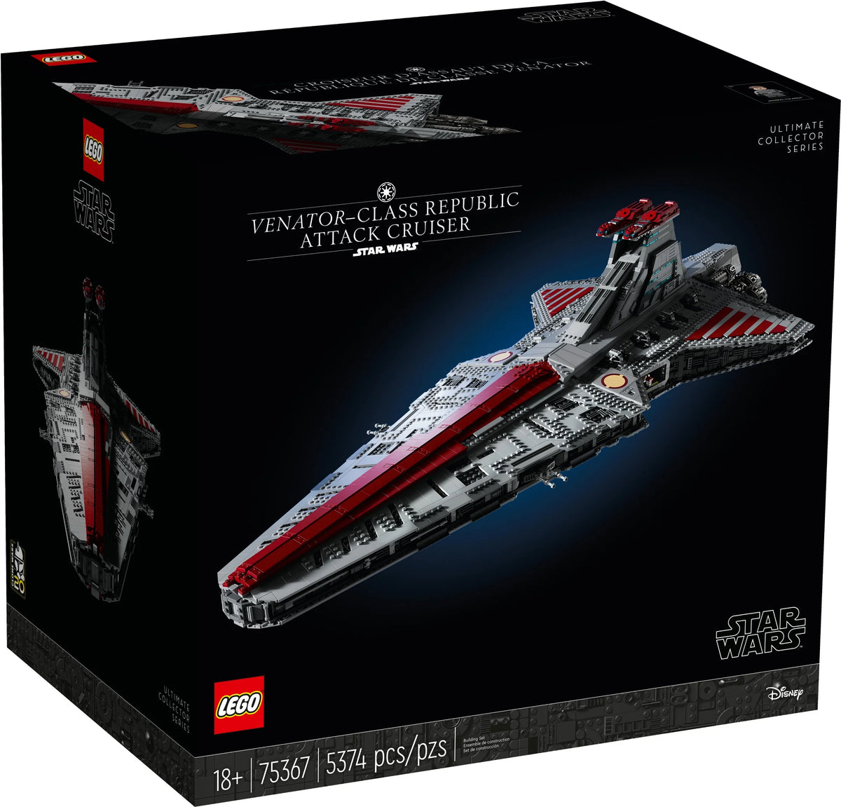 LEGO Star Wars Venator-Class Republic Attack Cruiser Building Set with Captain Rex Minifigure V80367