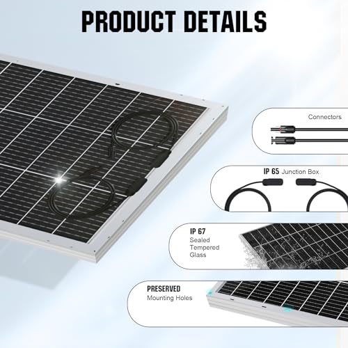 195 Watt 12 Volt Monocrystalline Double-Sided Solar Panel L33598