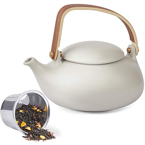 27 oz Ceramic Japanese Teapot with Fine Stainers and 4 Cups I1804