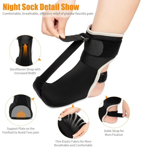 Plantar Fasciitis Night Splint Sock Black (Small) C489