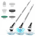 Electric Spin Scrubber with Extension Handle and 6 Replaceable Brush Heads C879
