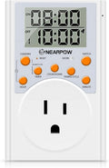 Programmable Digital Timer Switch with 3-Prong Outlet, 15A/1800W V9649