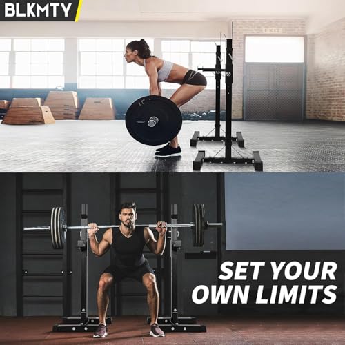 Black Adjustable Squat Rack Stand Set of 2 Z98468