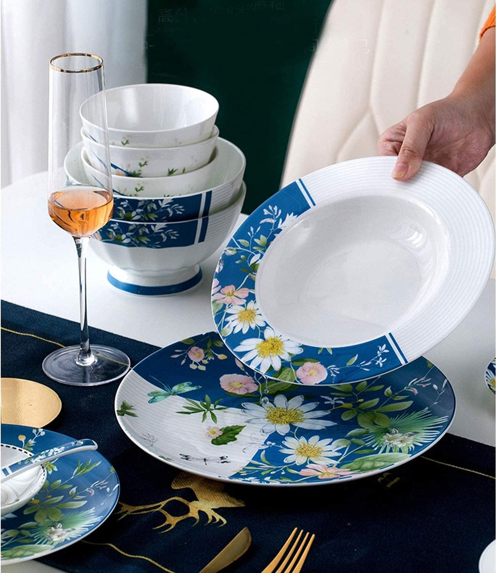 56-Piece Ceramic Bone China Dinnerware Set W9322
