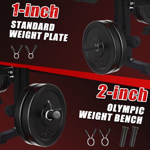 8 in 1 Olympic Weight Bench Set with Barbell Rack C3335
