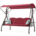 Green Patio Swing with Canopy 3 Seat with Stand Y5688