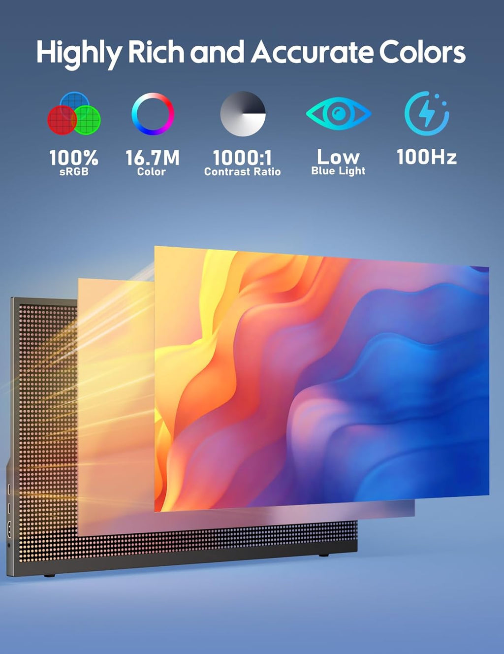 18.5 inch 100Hz Portable Monitor 1080P FHD IPS HDR Gaming Display A411