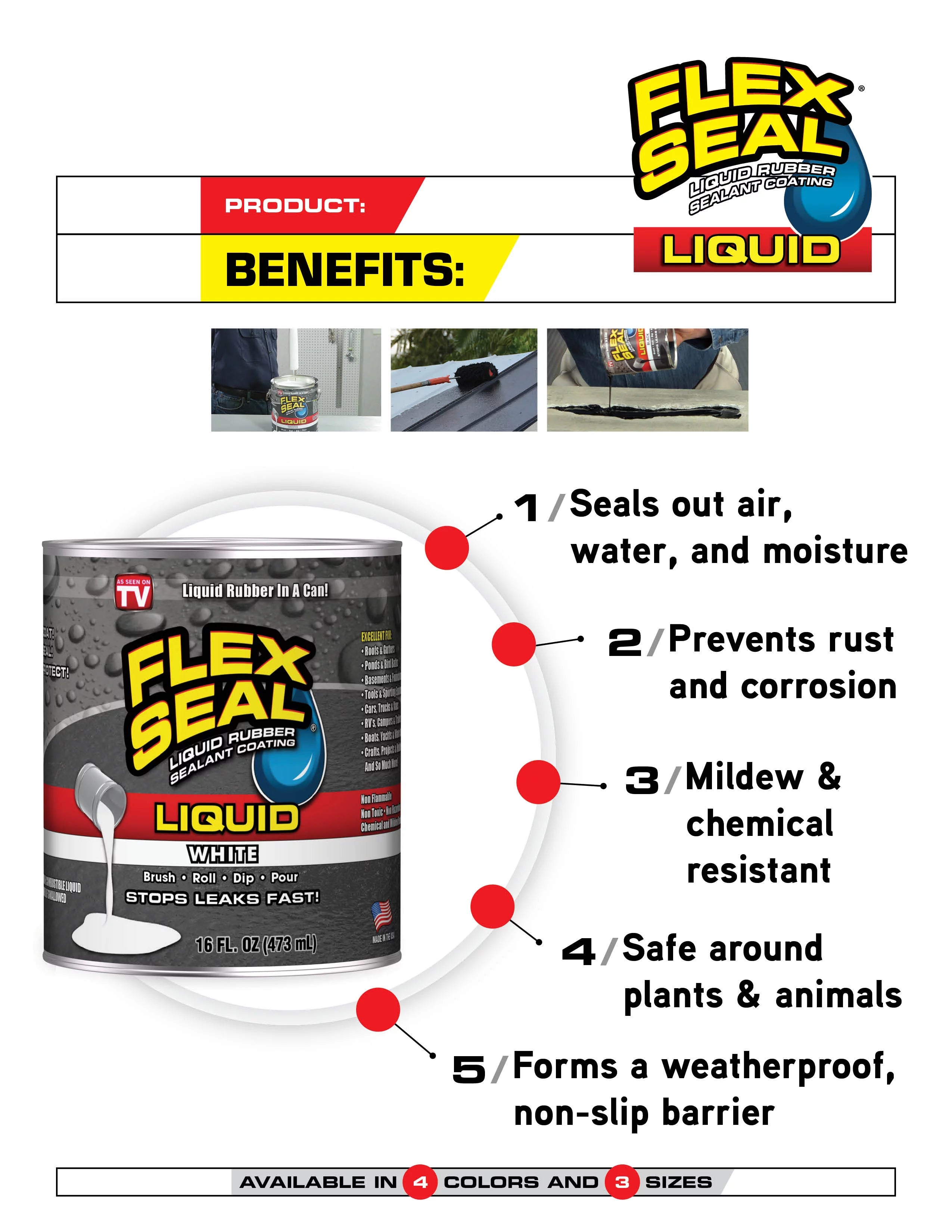 White 32 oz Liquid Rubber Sealant Coating G700