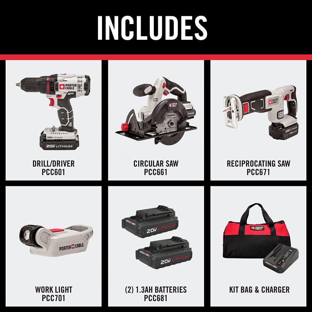 20V Drill/Driver and Saw Combo Kit, 4 pc. K26682