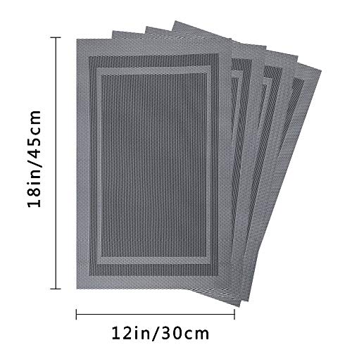 Set of 4 Grey Woven Vinyl Placemats O59855