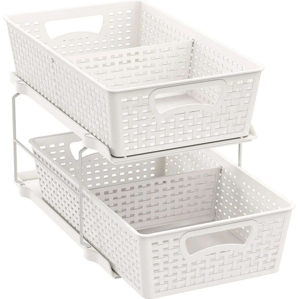 2 Tier Pull-Out Sliding Drawer Under-Sink Storage Organizer Tray O2684