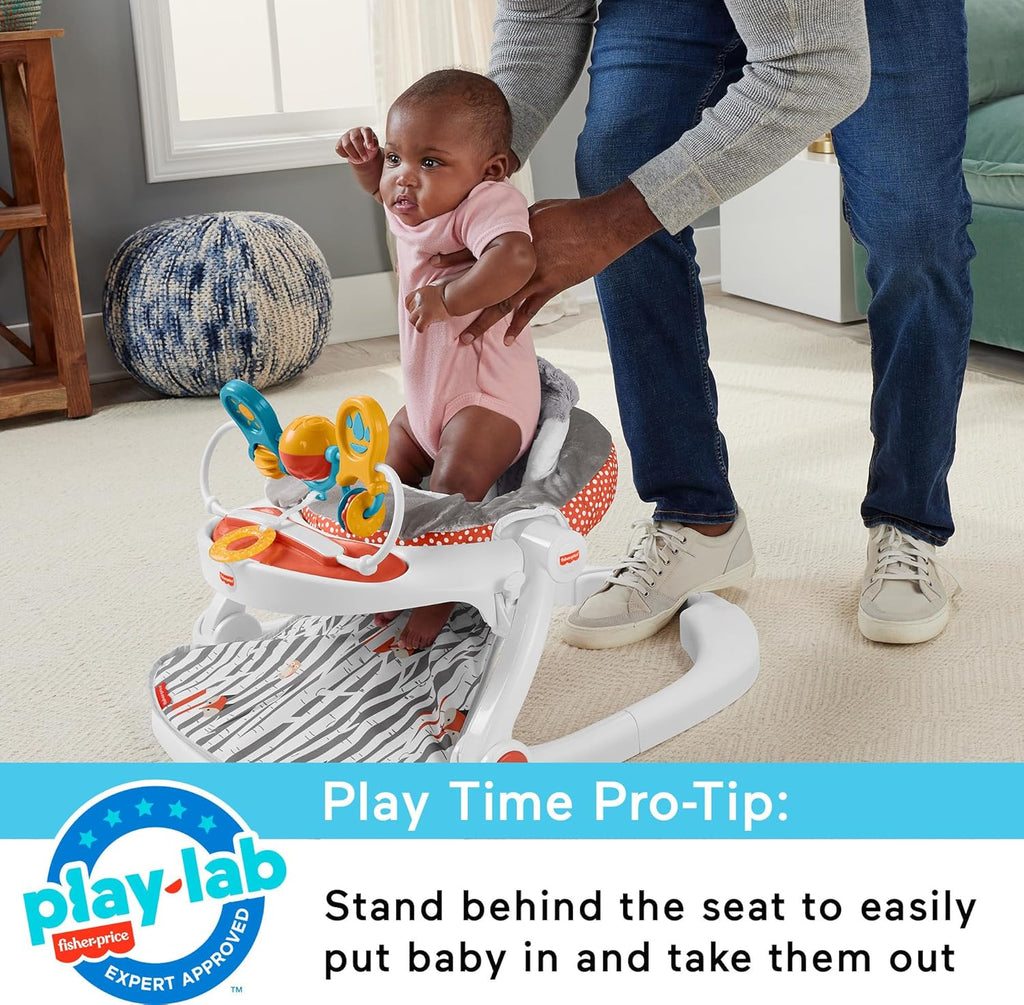 Portable Baby Floor Seat with Snack Tray and Toy Bar U22716