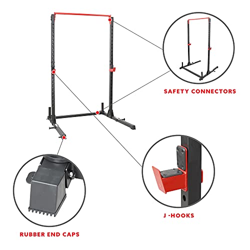 High Weight Capacity Power Cage and Squat Rack with J-Hooks, Adjustable Pull Up Bar S867