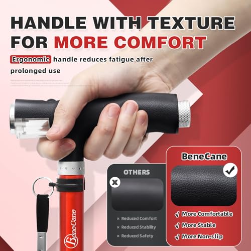 Folding Quad Cane with Two Led Lights S23333