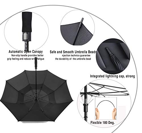 Large 62 Inch Double Canopy Windproof Waterproof Golf Umbrella J73192