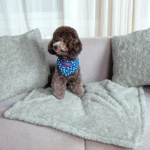 Gray 24x29 Inch Fluffy Fleece Dog Blanket U3613