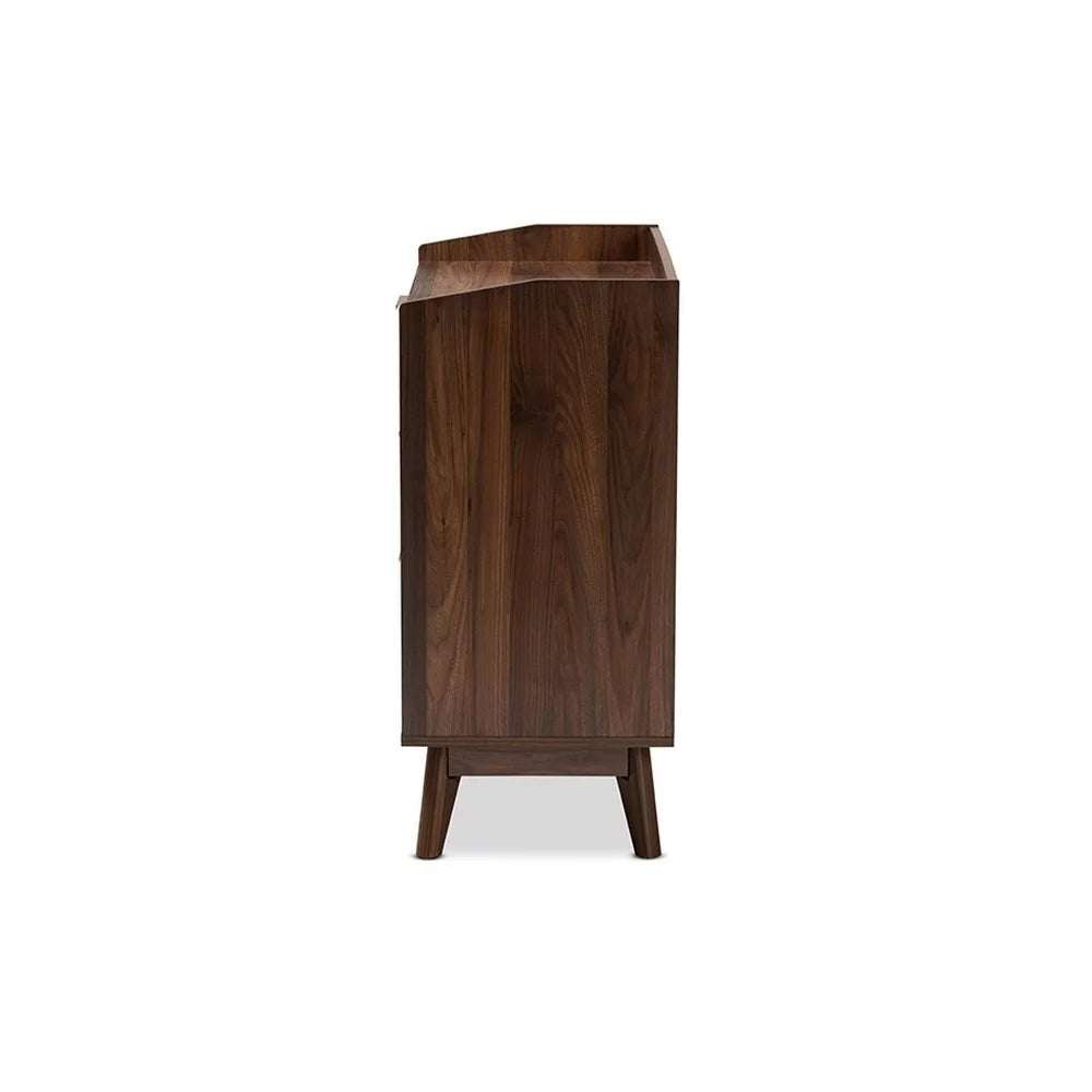 Walnut Brown 3-Drawer Wood Chest X694