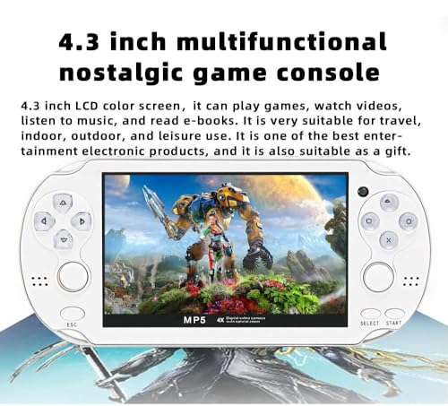 Handheld Game Console 4.3 inch Double Joystick 8GB 2200 Retro Game Portable Black H7363