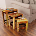 Nesting Table Set of 3 Wood I232921