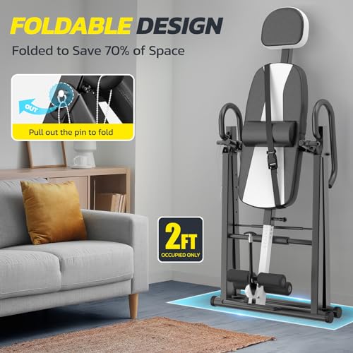 Heavy Duty Gravity Inversion Table 300 lbs Capacity with Adjustable Protective Belt T887996