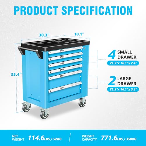 Green 7-Drawer Rolling Tool Cabinet Chest A3743