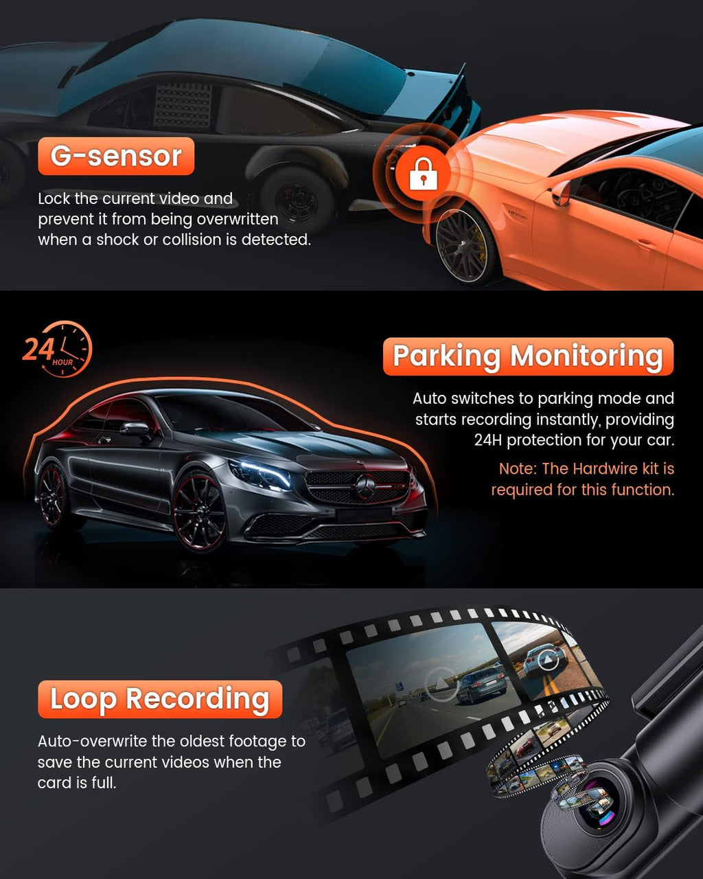 2.5K Car Dash Cam with Night Vision X963157