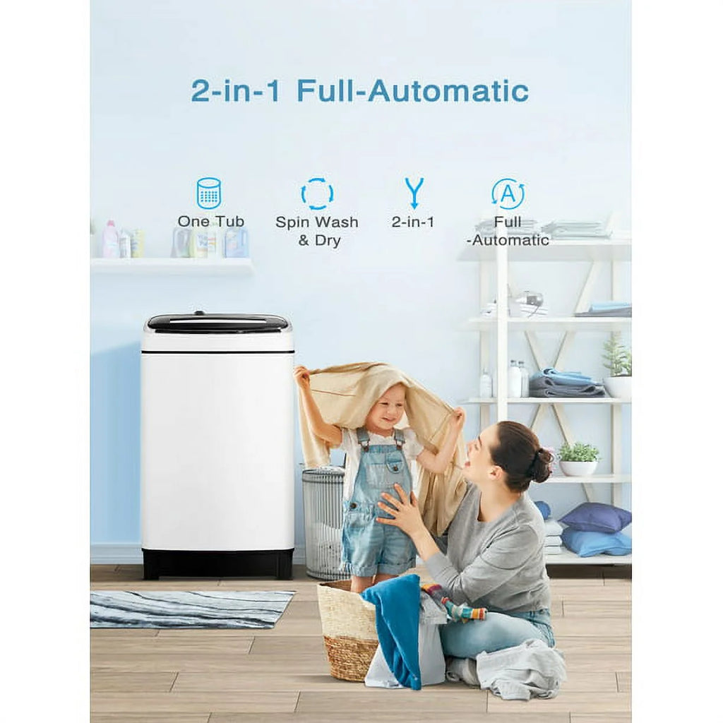 Compact 1.5 Cu.Ft Full Automatic Washer with Drain Pump, White N24585