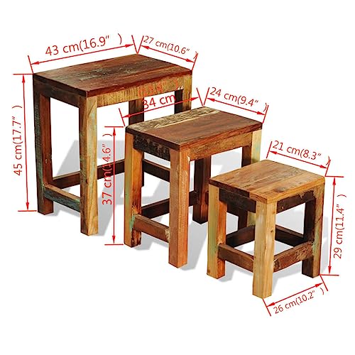 Nesting Table Set of 3 Wood I232921