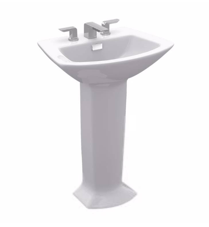 Colonial White Pedestal Lavatory with Single Faucet Hole C46683