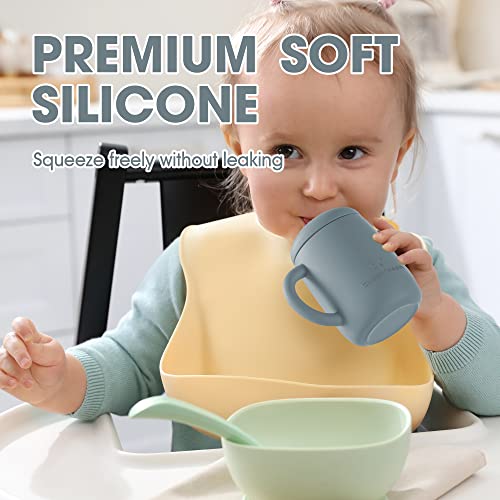 Sippy Cups 7OZ, Silicone Straw Cup G953608