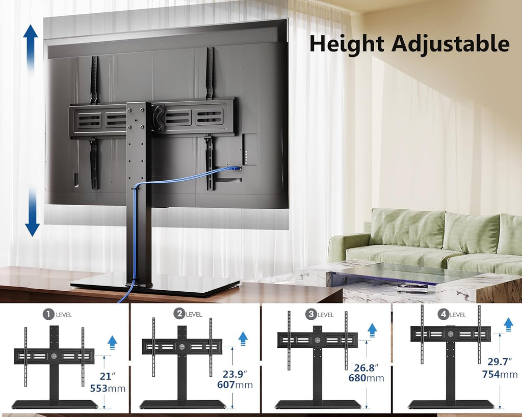 Table Top TV Stand for 50-85 inch TVs and Rolling TV Stand for 32-75 Inch TVs W673