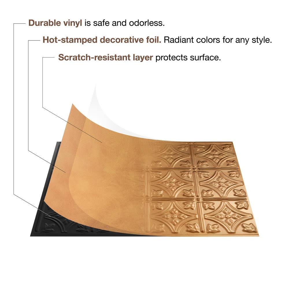 18in x 24in Rib Cracked Copper Backsplash Panel (5 Pack) D9713