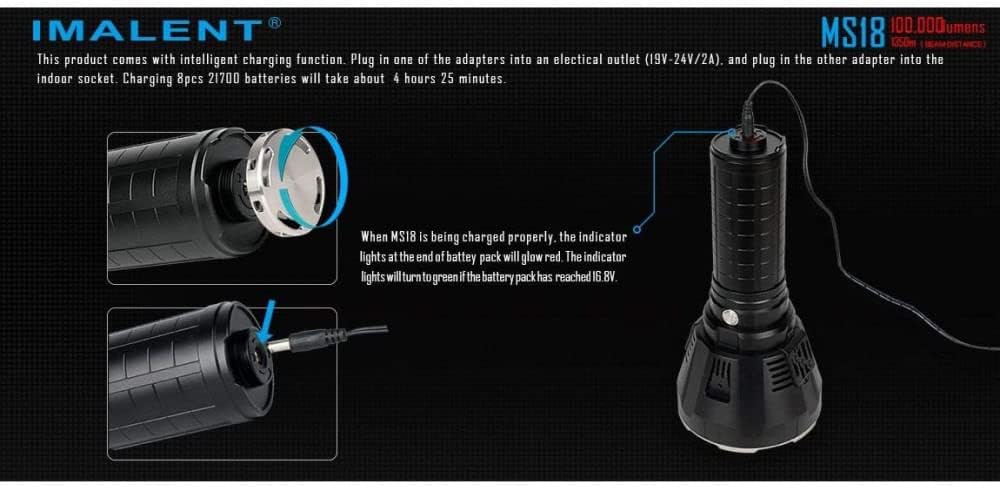 100,000 Lumens Rechargeable LED Flashlight W72308