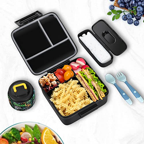 Bento Lunch Box with 8oz Soup Thermo, 5 Compartment, Thermo Food Jar and Lunch Bag X1732