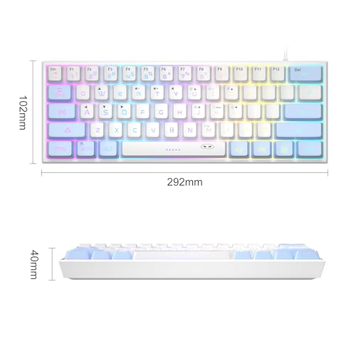 Mini 60% RGB Backlit 61 Key Ultra-Compact Mechanical Feeling Keyboard (Black) G7411