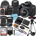 DSLR Camera with 18-55mm + 75-300mm Lenses, 64GB Memory Card, Tripod, Case, Wideangle Lenses F979498