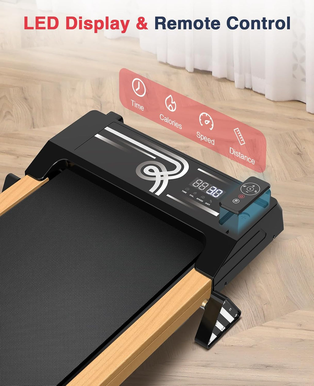 Wood Walking Pad with Incline Under Desk Treadmill S608539