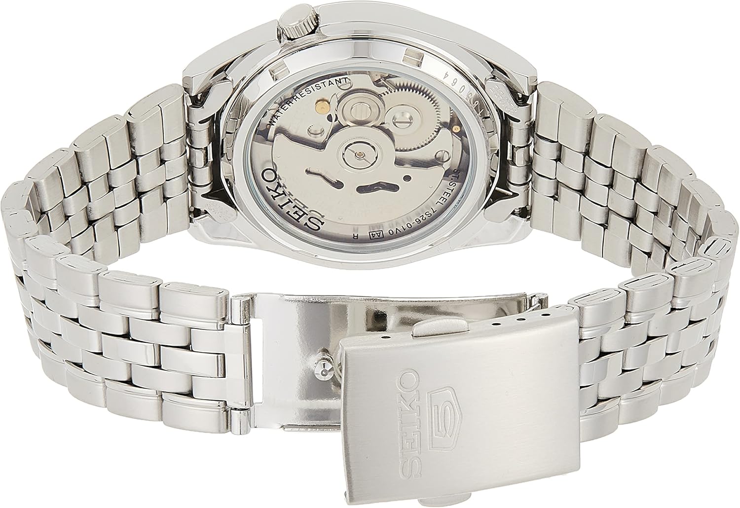 Automatic Watch with Black Dial, Day/Date Calendar, Luminous Hands, Stainless Steel Case & Bracelet I7716