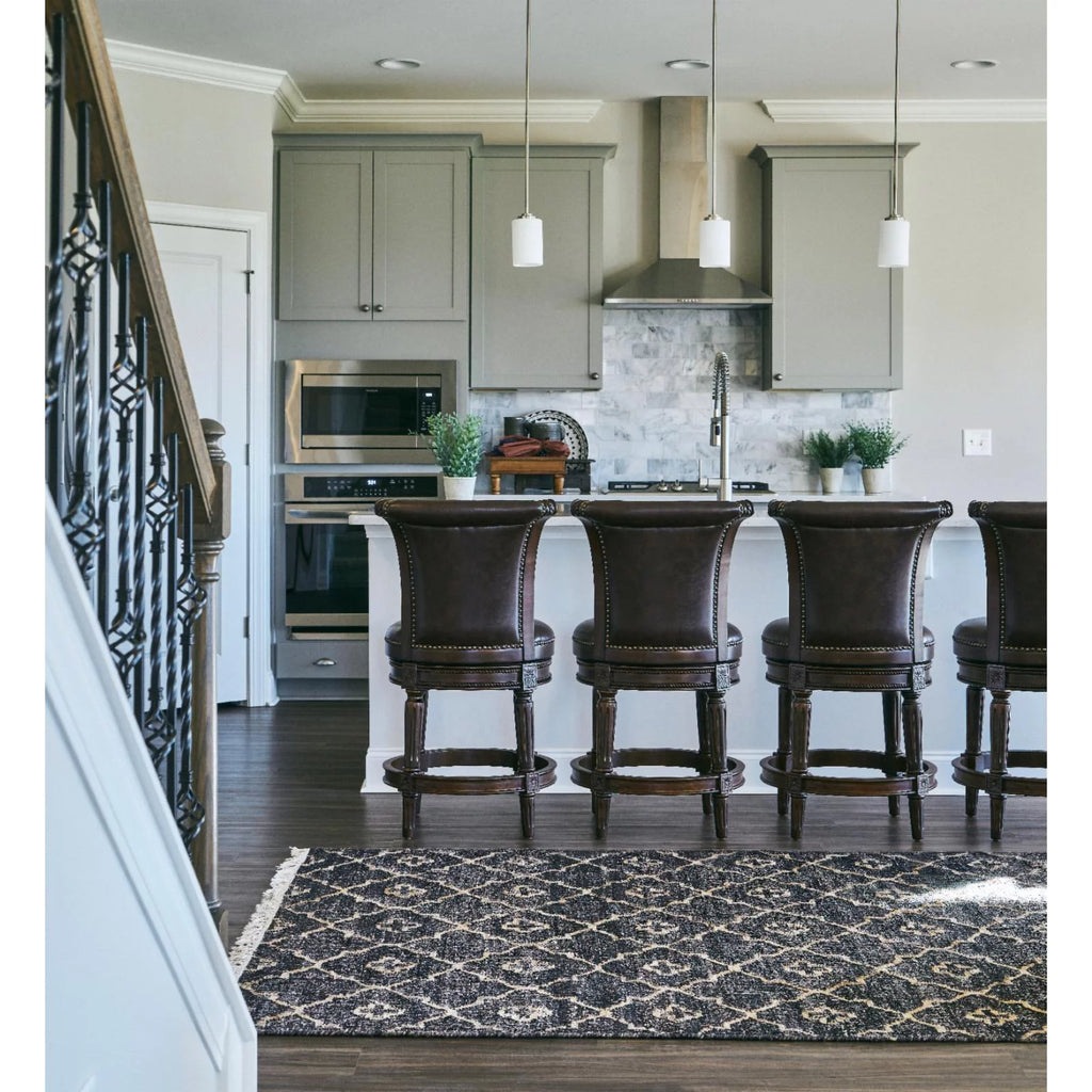 Walnut Wood Counter Height Swivel Barstool S465981