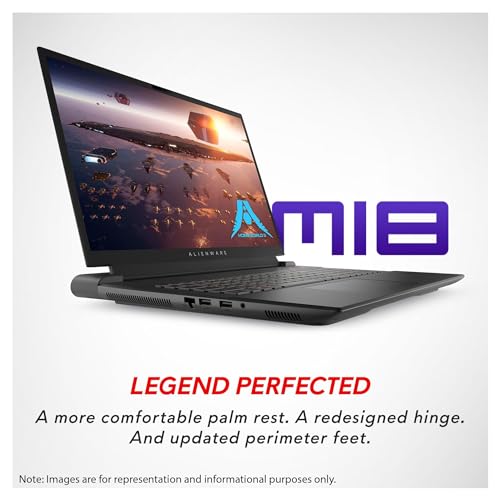 M18 Gaming Laptop, AMD Ryzen 9 7845HX, 32 GB DDR5 RAM, 2 TB SSD, NVIDIA GeForce RTX 4070, 18 FHD+ Display, Backlit Keyboard, Windows 11 Pro, Dark Metallic Moon B305894