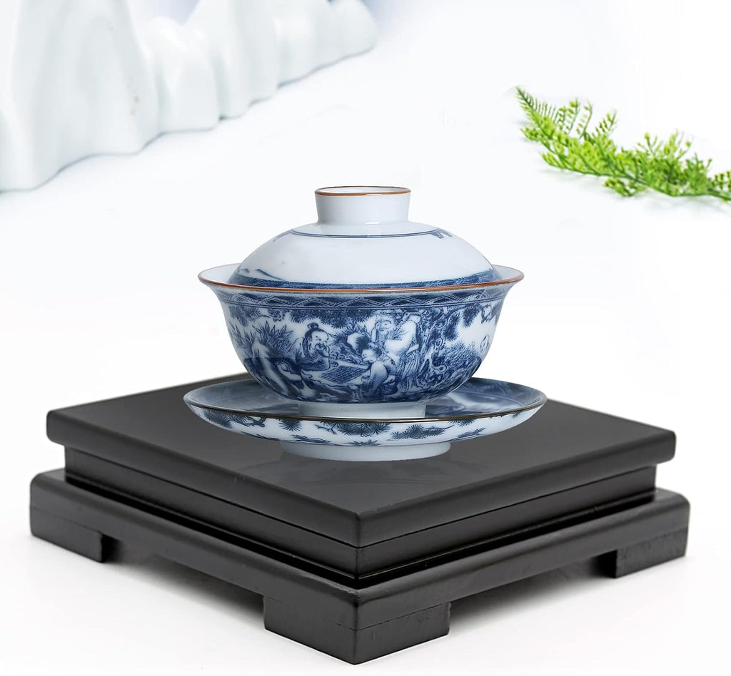 Square Wood Display Stand 6.7" W x 6.7" D x 1.7" H (Black) D2336