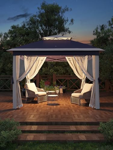 Khaki Pop Up Gazebo Tent with Mosquito Netting E725
