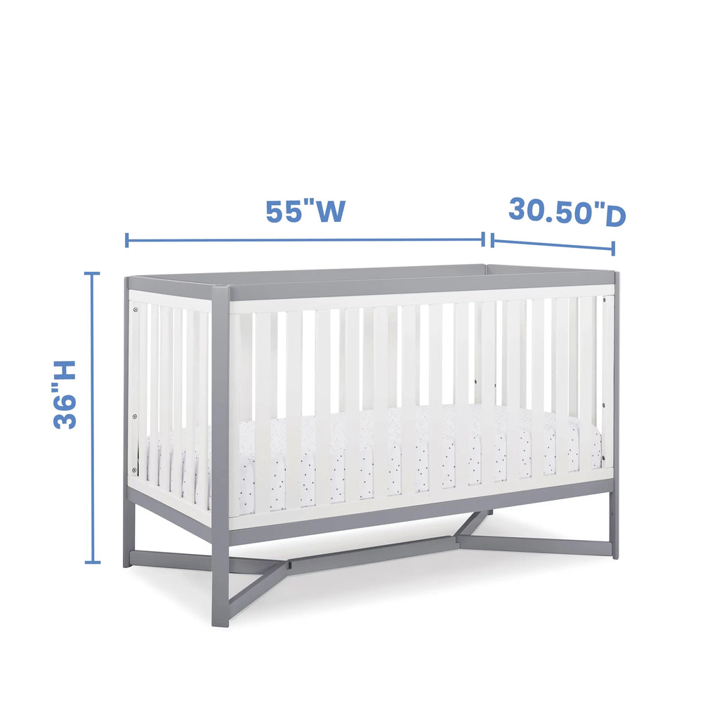White/Gray 4-in-1 Convertible Crib K41766