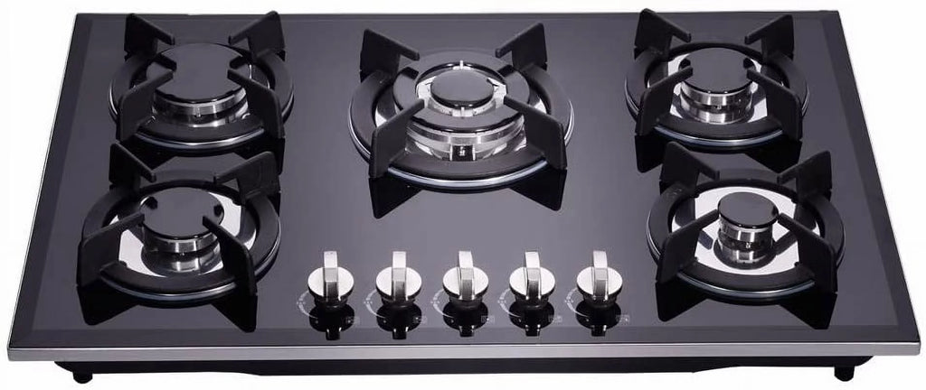 30 inch Gas Cooktop Tempered Glass 5 Burners Stove Top A7614