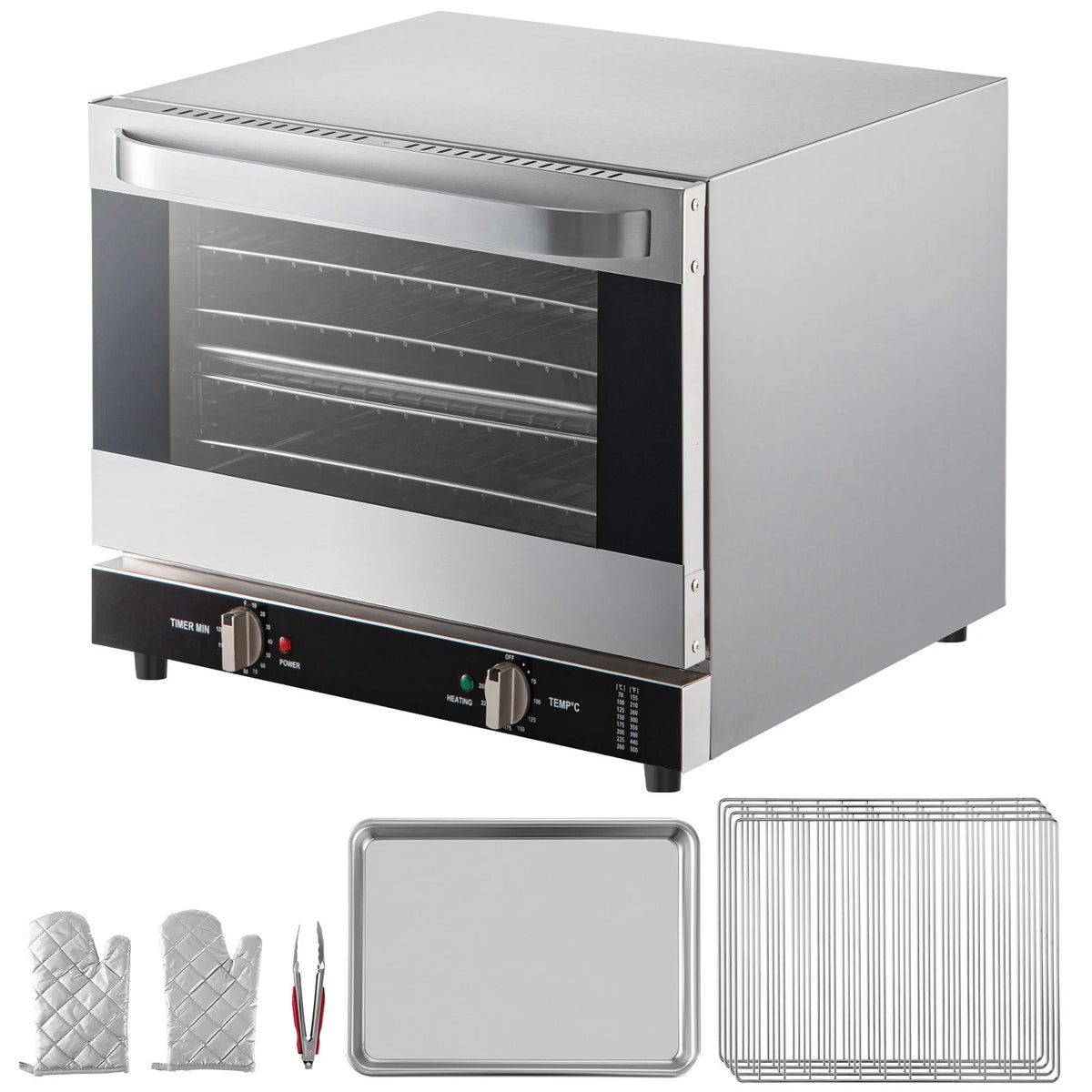 Commercial Convection Oven, 66L, 1800W, 4-Tier Y606