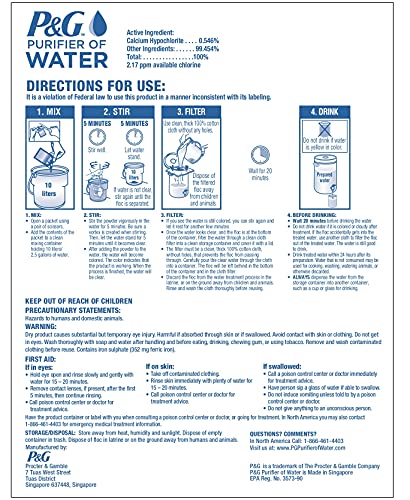 Portable Water Purifier Packets V244233