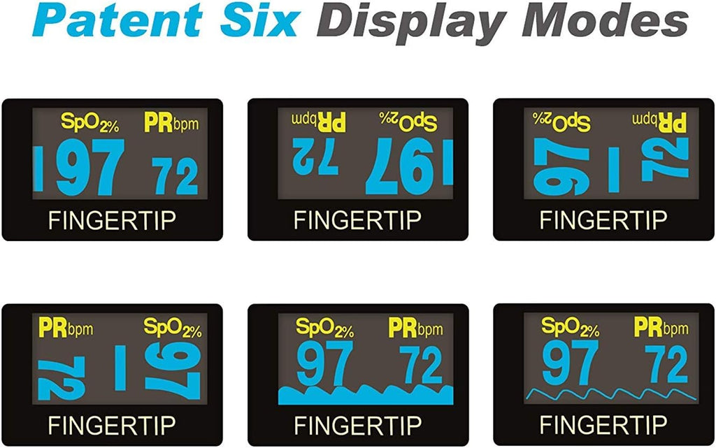 Fingertip Pulse Oximeter Blood Oxygen Saturation Monitor with Batteries and Lanyard U408
