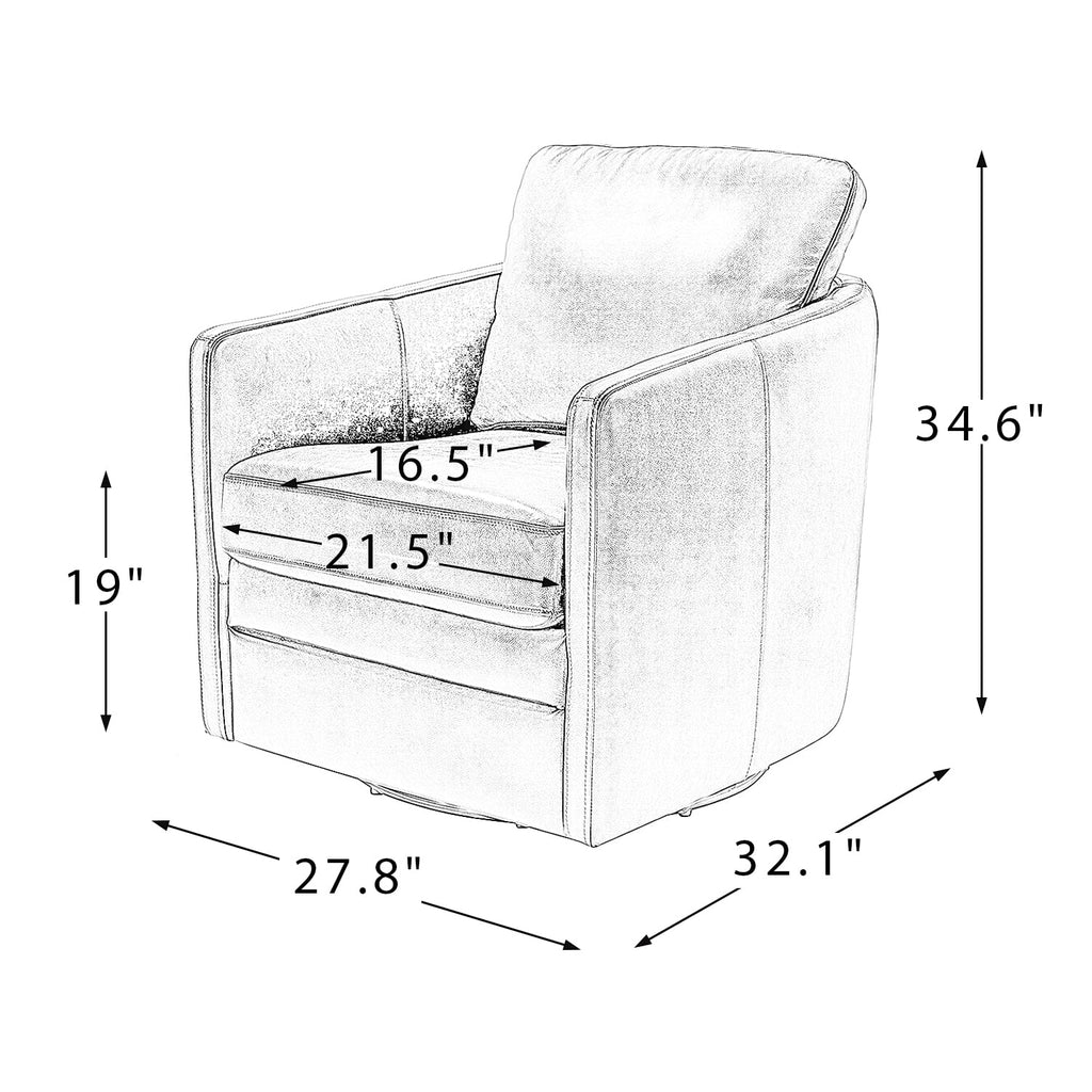 Faux Leather Swivel Accent Chair with Arms J60291