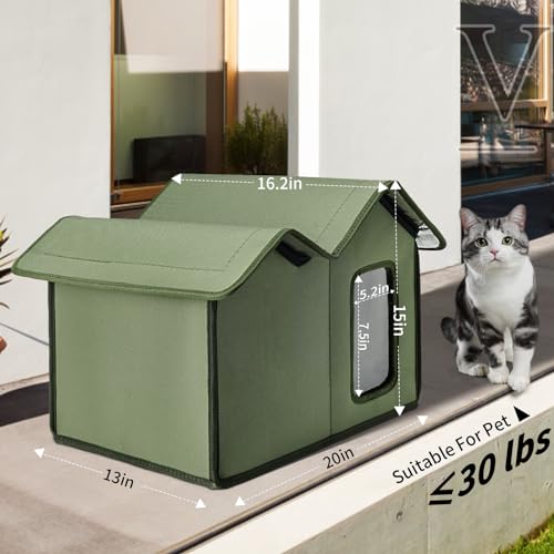 Outdoor Cat House Waterproof Insulated Shelter with Removable Washable Cover N2377